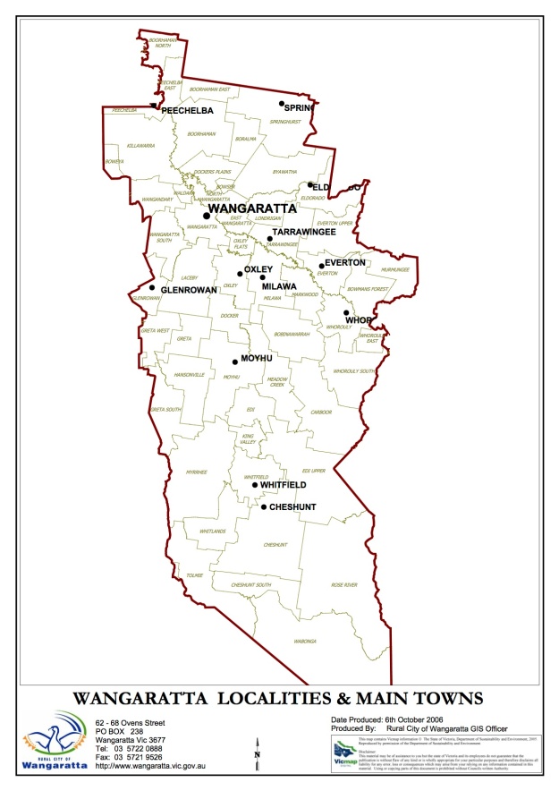 Wangaratta Map