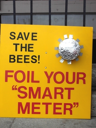 Save the Bees, Foil your Smart Meter (photo © Kim Goldberg)